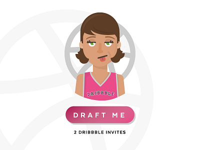 Draft Day avatar basketball draft dribbble invitation invite portrait