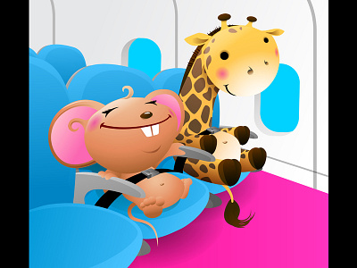 Mouse Giraffe art illustration vector