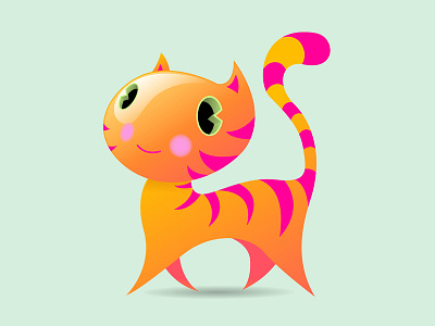 Smiling Cat art illustration vector