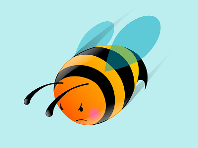 Angry Bee art illustration vector