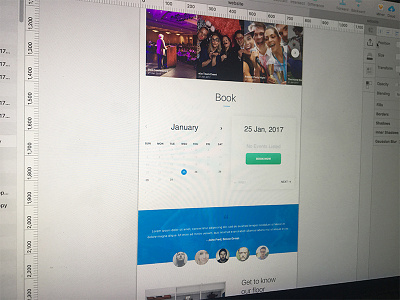 Website booking design events landing page progress ui web