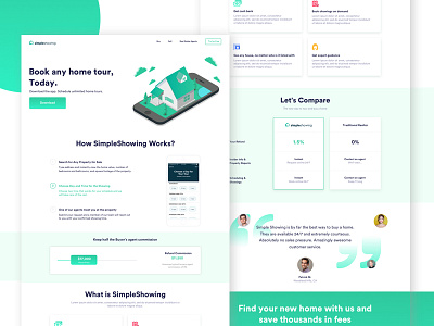 Simple Showing - Landing Page home illustration interactive landing popular real estate responsive trending ui ux web