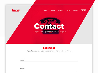 Contact Page chat contact map red service ui website