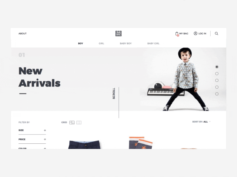 Cart Page & Product Page cart page clothing fashion flinto kids popular product page trending ui ux website