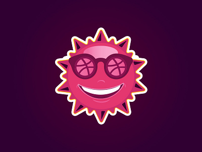 Dribbble Sunshine Sticker