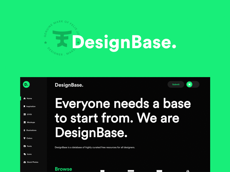 DesignBase - Launched designbase invision muzli product product hunt side projects tools trending ui ux