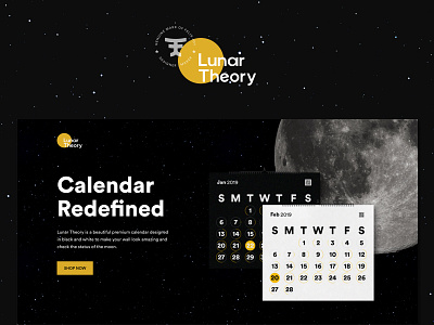 Lunar Theory - Launched 2019 calendar branding calendar decor home home decor lunar minimalism moon moon website space ui ux web