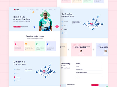 Nira Redesign - Concept Series bank branding cards colorful credit design finance illustration interaction invision popular side project simple styleguide testimonials trend ui ux web website
