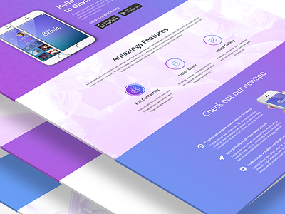 Olivia One Page Landing Page (FREE PSD) apps free one page ui design webapp