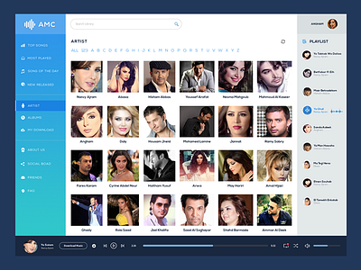 AMC Web App Artist page apps design dashboard material design music