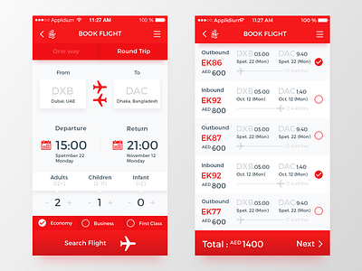 Emirates Air Re-design apps emirates travel