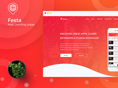 Festa App Landingpage app landing app landing template app showcase app store app template app website clean app landing creative app landing page landing page mobile app landing page modern app landing parallax