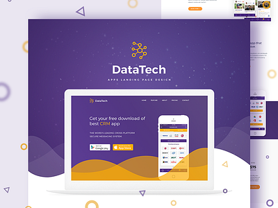 DataTech Landing Page Design app app landing app landing page app landing template app showcase app store app template app website clean app landing creative app landing page landing page mobile app landing page