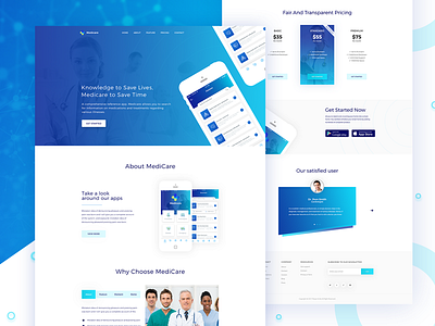 Exploration Lading page design for Medicare agency creative homepage hospital icons illustration landing medical page web website