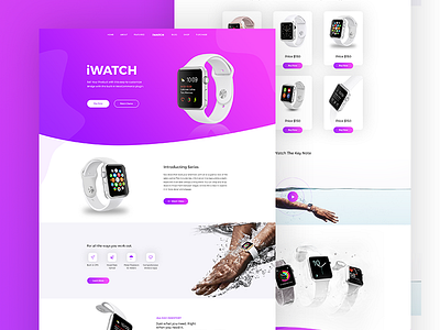 Landing Page iWatch clean funny landing page minimalistic product page simple ui visual design web