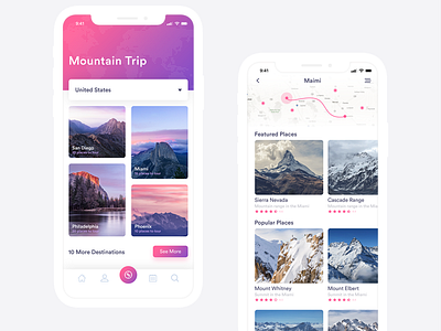 Travel App Screen Exploration accounts app apps event interface ios iphone mobile shop travel trip