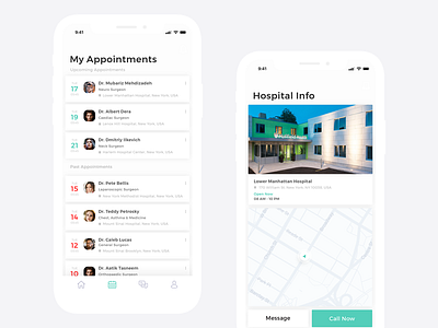 My Appointments Screen design apps doctor health interface ioevent iphone mobile profile social