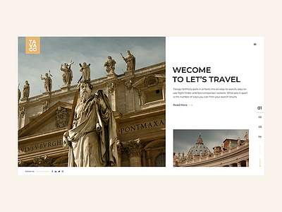 Tavago website Header business header minimal slider travel trend typography website