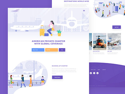 Landing page for Airline Company airline business header minimal travel trend typography website