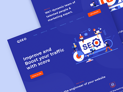 Landing page for QSO clean colorful illustration landing medical page seo ui uidesign ux webdesign