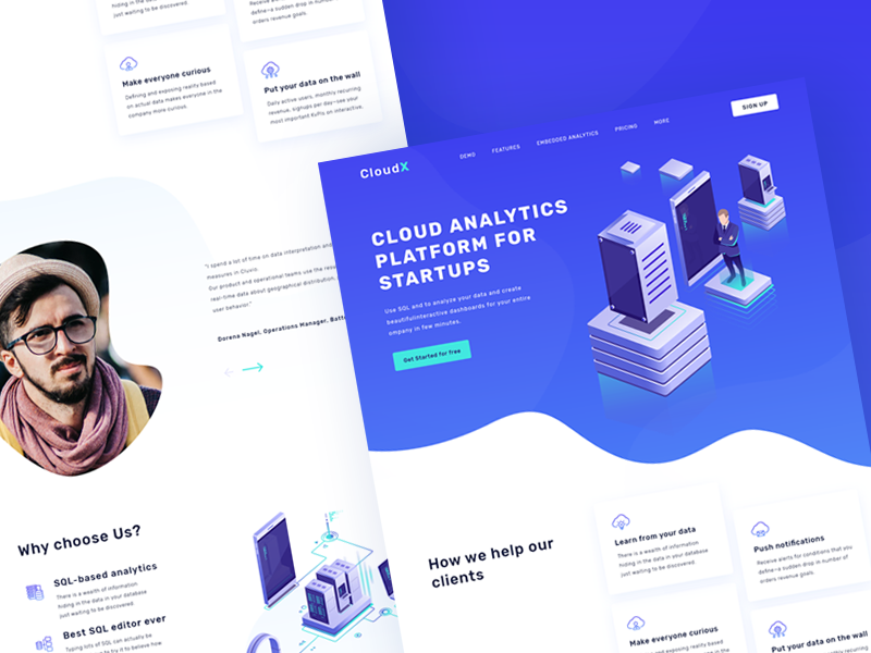 Landing page design for CloudX by Shahin Srowar🚀 for Respogrid on Dribbble