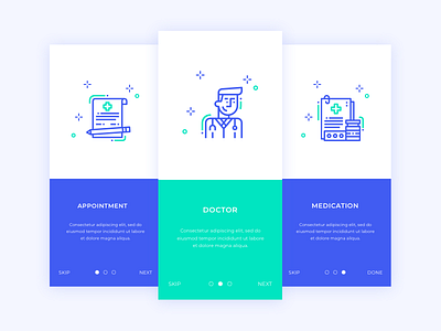 Hospital App Walkthrough Screen apps hospital illustration iphone medical mobile walkthrough