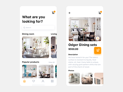 E-commerce App Interface for Furniture