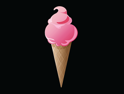 Ice cream cone art direction creative design icon vector illustration