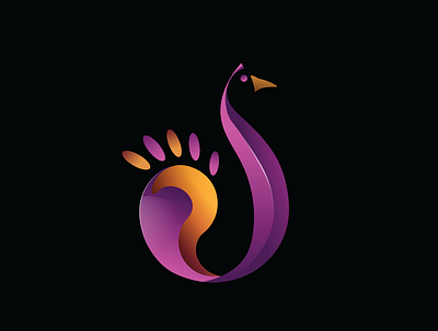 Swan art direction design logo vector illustration