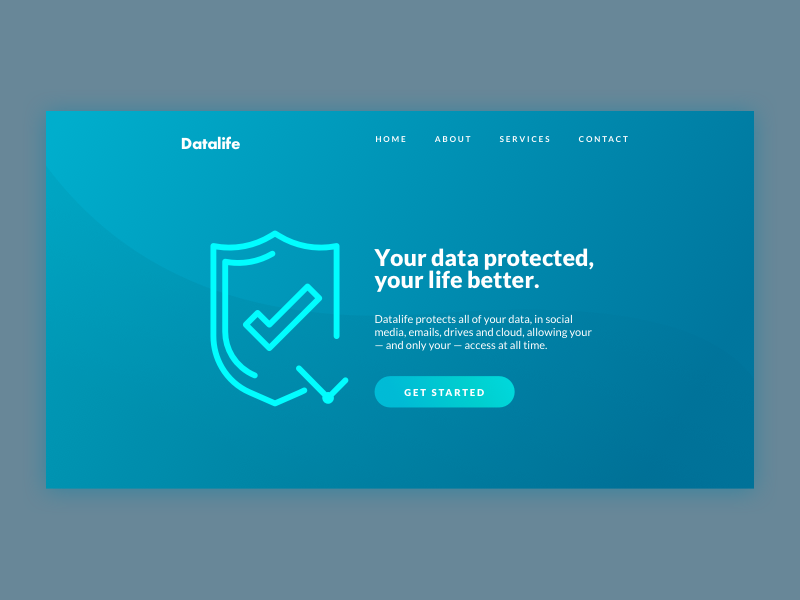 DailyUI #003 /// Landing Page dailyui blue lock data security landing page
