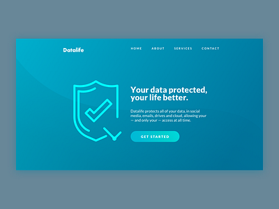 DailyUI #003 /// Landing Page blue dailyui data landing page lock security