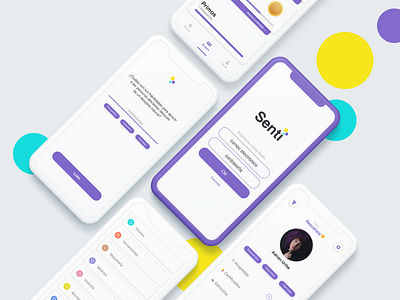 Senti App app brand clean design earthquake help minimal senti ui ux