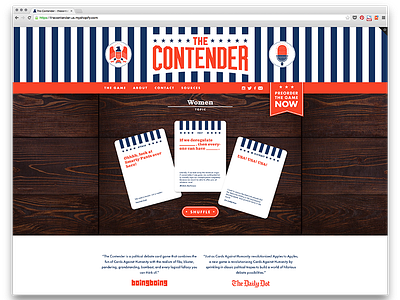 The Contender website