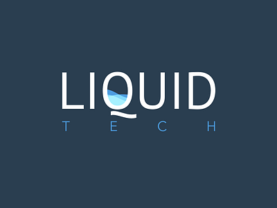 Liquid Tech Logo blue font liquid logo minimal tech water waves