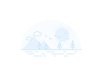 Peaceful Empty State calm camping empty state illustration minimal sketch