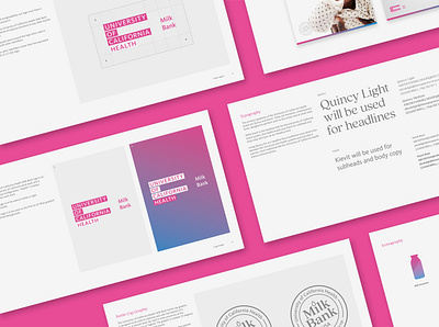 UC Health Milk Bank Brand Guide brand identity guidelines guides healthcare layout logo pink university