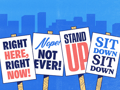 Protest Editorial Illustration editorial illustration justice protest signs social type vector vintage