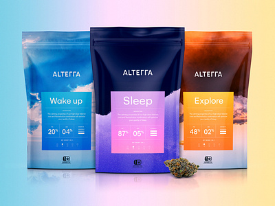 Medical Marijuana Packaging Concept bag cannabis color flower gradient landscape logo marijuana medical mountains packaging photography weed