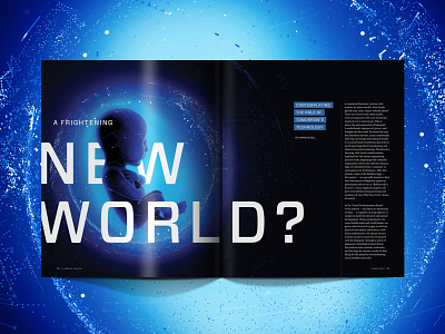 CRISPR article black blue book branding design editorial future illustration layout magazine medicine research science texture typography