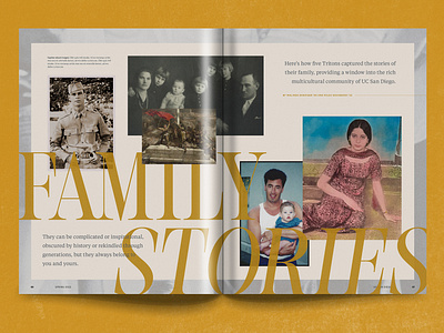 Family Stories branding brochure design editorial design family gold layout print publication typography university