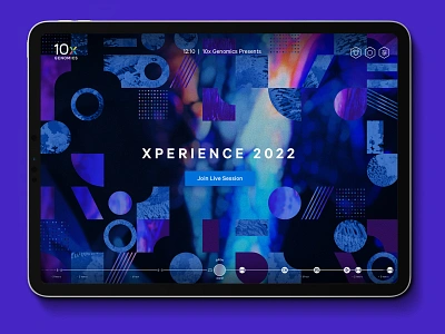 10x Genomics Xperience 2022 (Concept) design future genomics grid patterns purple science shapes texture tradeshow ui ux virtual web