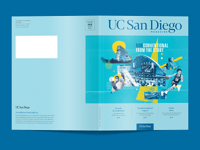 UC San Diego Magazine (rebrand) alumni basketball blue book branding college colorful design editorial gold illustration magazine masthead print publication university yellow