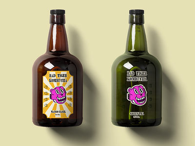 Download Rad Tiger Kombucha Bottles By Chris Knight On Dribbble