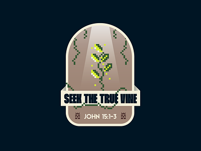 Seek the True Vine 2d art 8 bit 8 bit art christian designer church design church designer pixel art vector layout video game art