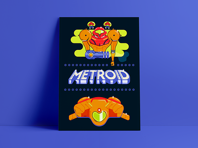 Metroid Poster 8bit illustration metroid metroid prime nintendo poster poster design retro retro game ridley samus samus aran space pirate vector vector illustration