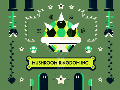 Mushroom Kingdom Inc. bowser illustration koopa koopa shell layout luigi mario brothers mushroom kingdom nintendo retro retro games super mario toad vector vector illustration