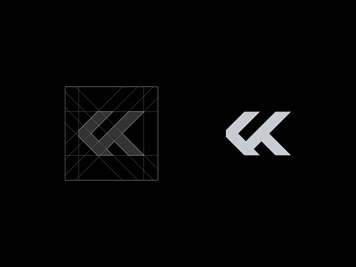 Krystal abstract branding creative design grid icon identity k logo mark modern sleek symbol vector
