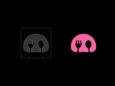 Fat Pig Bistro branding creative cute deli design diner fork fun grid icon identity logo mark nose nostril pig restaurant snout spoon vector