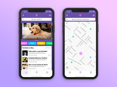 Pet it – Veterinary Health App app cat doctor dog health interaction iphone x mobile mockup pet ui veterinary