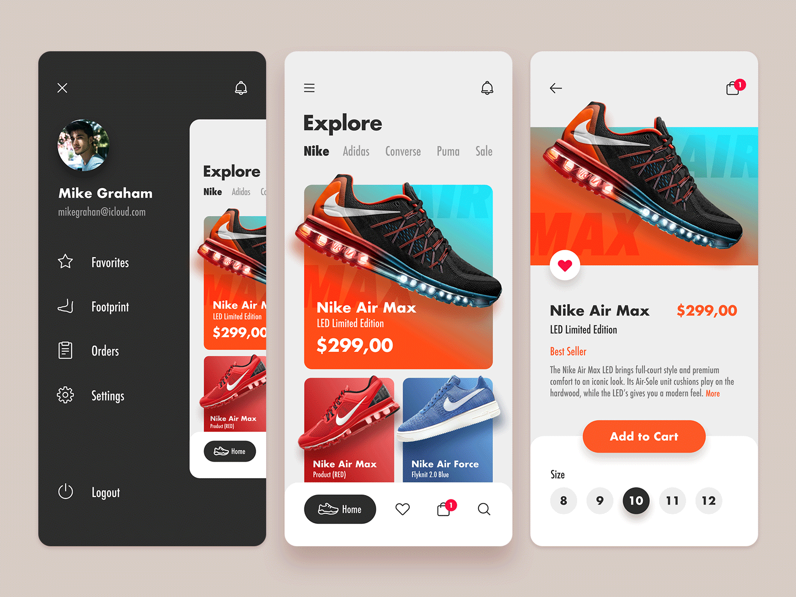 Footwear App designs, themes, templates 